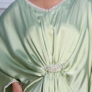 Beautiful sage dress silk kaftan